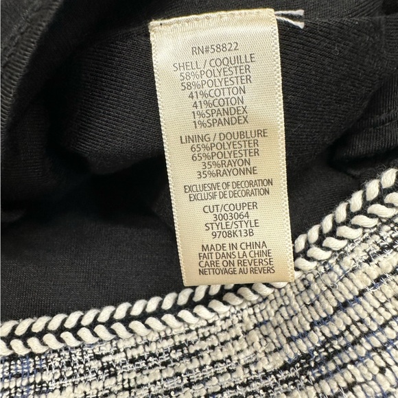 Max Studio Womens Tweed Textured Blue Abstract A-Line Skirt Elastic Waist Size M - Picture 3 of 8